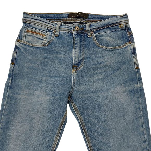 Zara Man Jeans Premium Denim Mens 31x30 Blue Skinny Stretch Cotton Blend - Picture 2 of 11